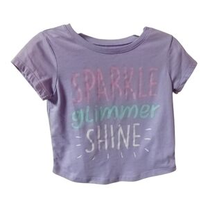M4) Falls Creek Kids Purple “Sparkle Glimmer Shine” Tee Girls Size 3T